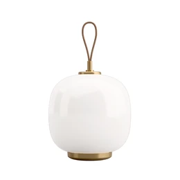 VL45 Radiohus Portabel Bordslampa Mässing/Blankvit Opal